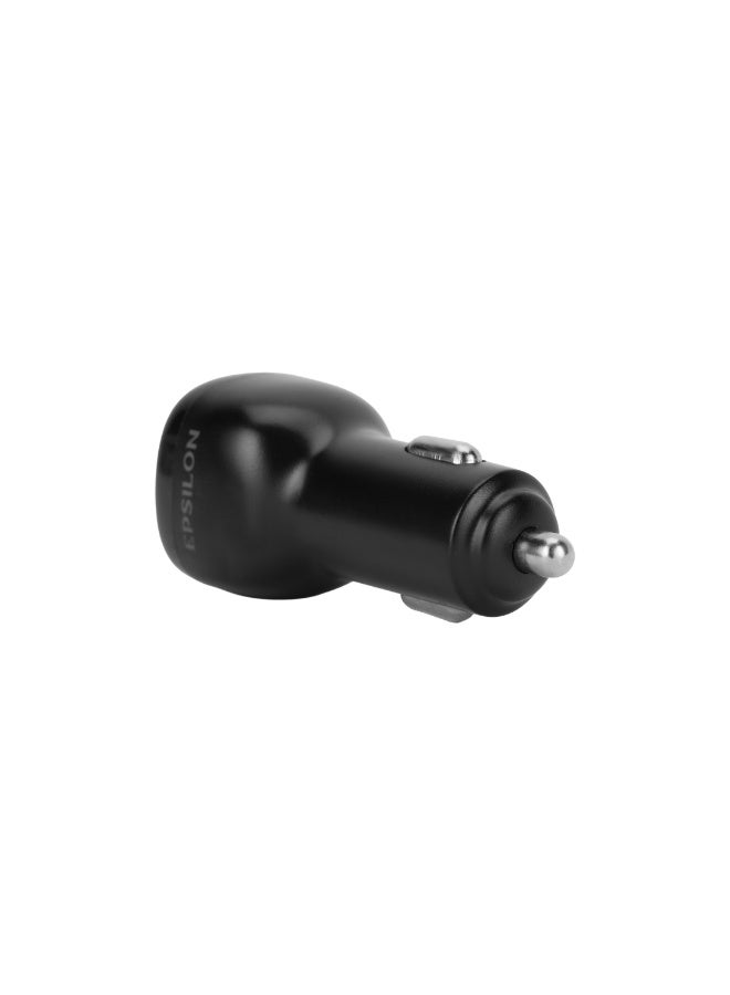 Epsilon Epsilon Car Charger- 38W Max PD and QC 3.0 Dual Port, Power Delivery, Quick Charge/ with Blue LED Indicator, 12V-32V Input, Compact and Durable/EPSCC243 | Black - Image 4