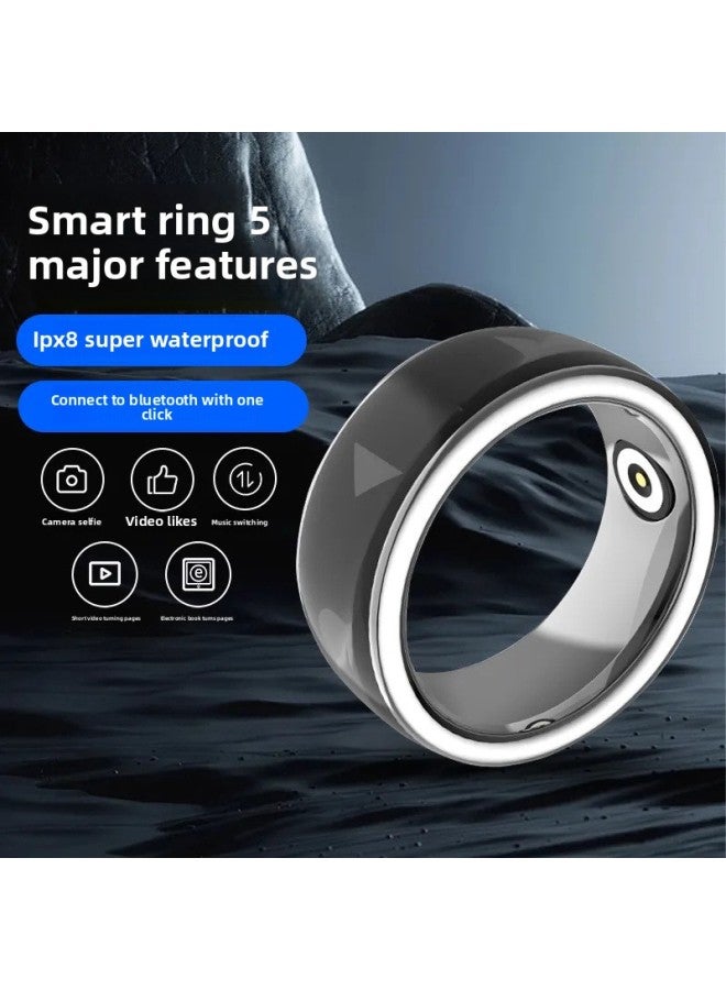Smart Ring Bluetooth Remote Control Photo Brush Short Video E-book Page Flip Novel Music Switch Praise Ring-Color:Swipe Video-cut Song-like-selfie No. 9 Finger Circumference 59.5mm  - Image 2