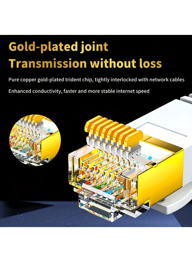 Cat6 Ethernet Cable 49 21ft Shielded Gold Plated RJ45 Connectors Coiled Design - Image 4