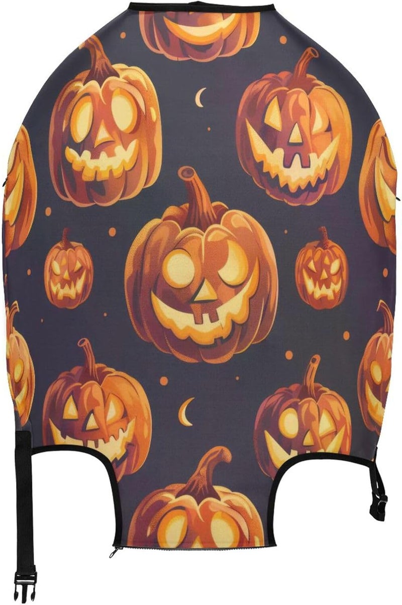 Halloween Pumpkin Luggage Cover for Suitcase, Elastic Travel Protector with Zipper, Washable Anti-Scratch Dustproof Luggage Sleeve Fits 29-32 Inch - Image 2