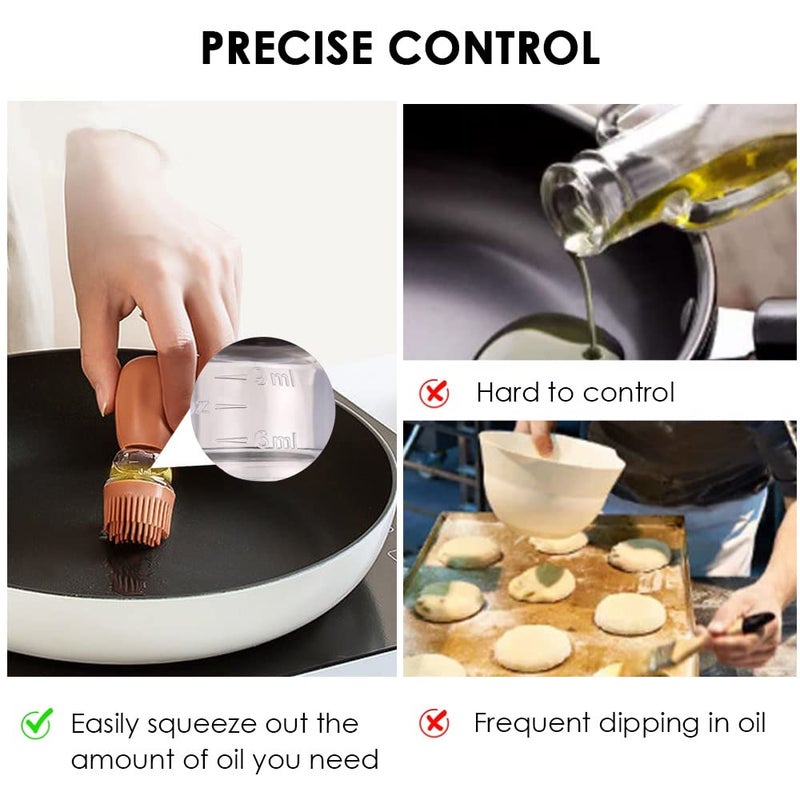 TINMIX Oil Dispenser with Brush - Glass Olive Oil Dispenser for Kitchen, 2 IN 1 Oil Dispenser Bottle with Silicone Basting Brush for Cooking Vinegar Sauce BBQ Grill Frying, T-OB21, Grey - Image 5