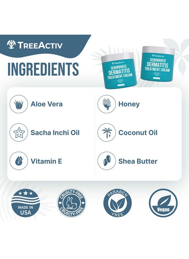 TreeActiv - Seborrheic Dermatitis Cream 8Oz Psoriasis Cream For Face And Body Hydrating Seborrheic Dermatitis Treatment Eczema Psoriasis Cream For Scalp Dry Skin Lotion And Body Cream 500+ Uses - Image 1