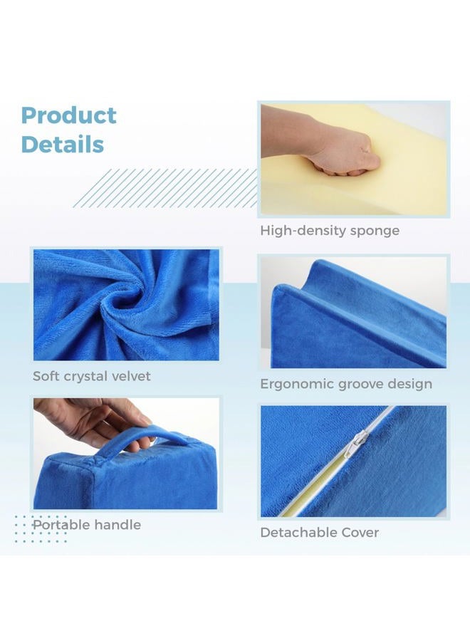 Anjetan Arm Elevator Pillow, Soft Foam Elbow Support Pillow for Bed Sores, Ergonomic Arm Rest Wedge Pillow Arm Support Sponge for Sleeping Blue - Image 4