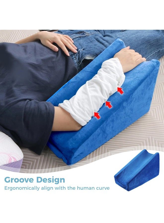 Anjetan Arm Elevator Pillow, Soft Foam Elbow Support Pillow for Bed Sores, Ergonomic Arm Rest Wedge Pillow Arm Support Sponge for Sleeping Blue - Image 3