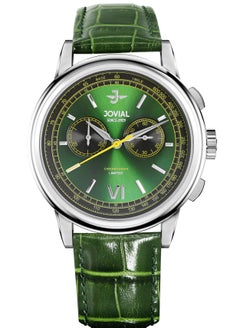 Jovial JOVIAL 9180GSLC96E Men's Leather strap Watch, 42mm, Green Dial  - Image 1
