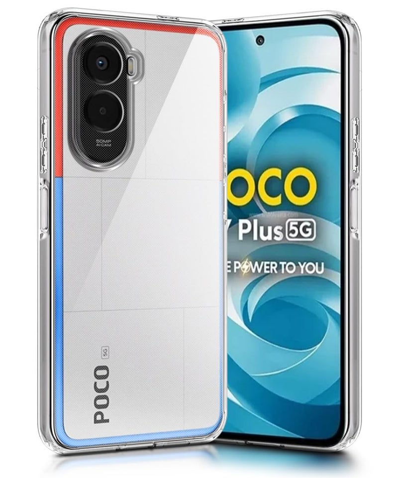 WOW IMAGINE Transparent Back Cover Case for Poco M7 Plus 5G | Raised Bumps for Full Device & Camera Protection Shockproof TPU Silicone Back Case Mobile Cover – Transparent - Image 2