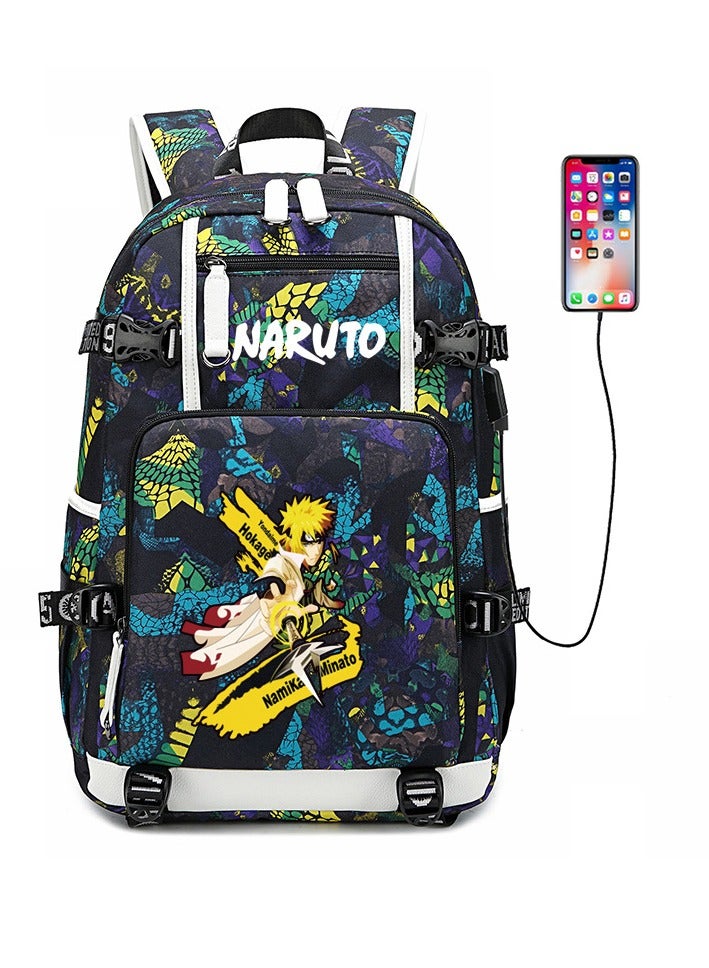 Naruto Schoolbag Men's Backpack Female High School Junior High School Student Luminous Backpack