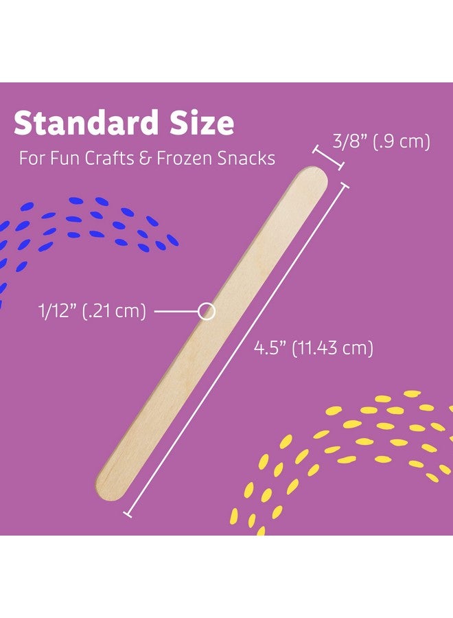 Artlicious Popsicle Sticks For Crafts 200 Pcs 4.5 Inch Wax Sticks Tongue Depressors Wood Sticks Craft Sticks Popsicle Sticks For Food Ice Cream Sticks Cakesicle Sticks - Image 5