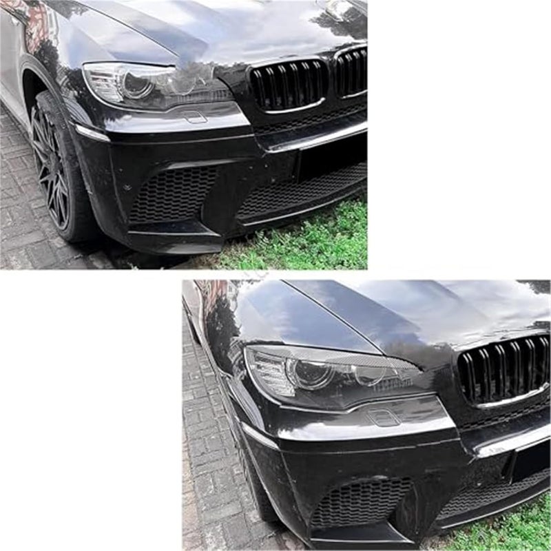 DEMULAX Gloss Black Headlight Eyebrow Trims for X6 X6M E71 E72 - Image 2