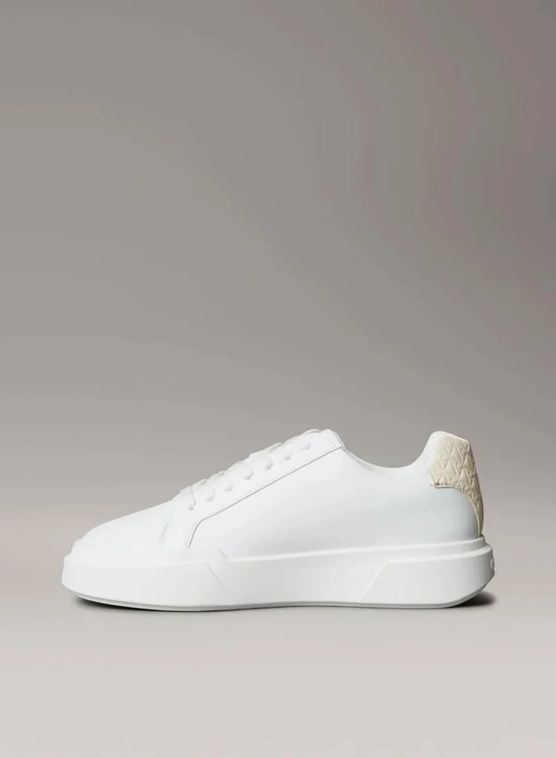 Calvin Klein Jeans Triple White CK Avenue - Smooth Leather Logo Trainers for Women | Best Price UAE