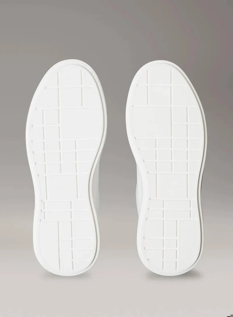 Calvin Klein Jeans Triple White CK Avenue - Smooth Leather Logo Trainers for Women | Best Price UAE