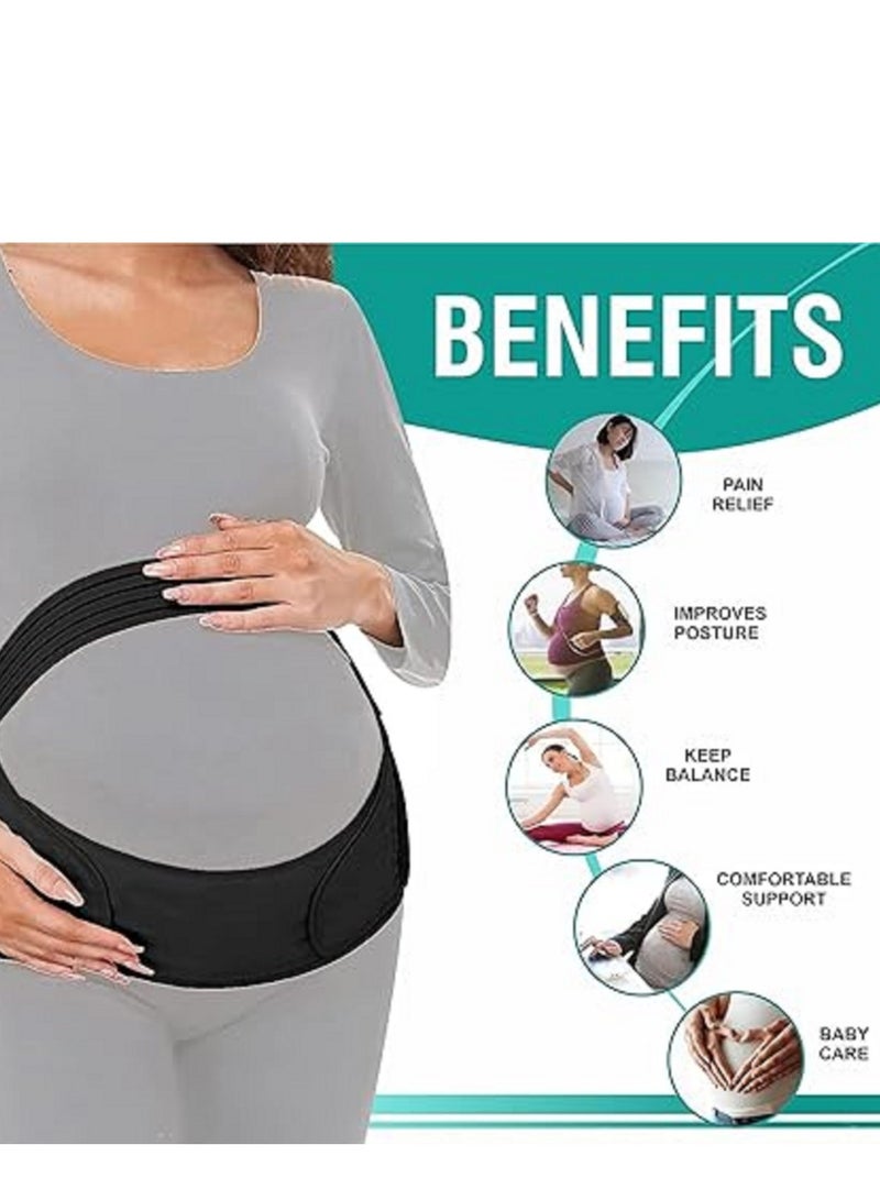حزام دعم للحوامل للبطن والظهر، لتخفيف الألم؛ مصنوع من البوليستر؛ يُستخدم لتصحيح وضعية الجسم، مقاس كبير (XL) - Image 3
