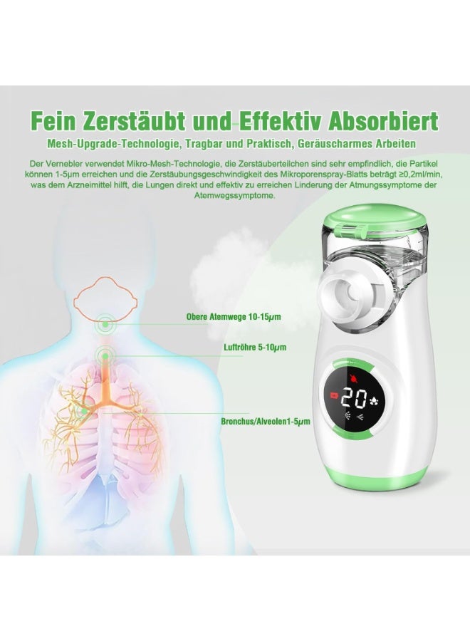 Digital Display Inhaler Nebuliser – Portable Ultrasonic Inhaler for Adults & Children, Includes Face Mask & Mouthpiece, Easy to Carry - Image 5