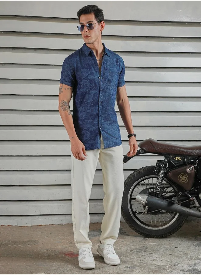 HIGH STAR Men Blue Shirt