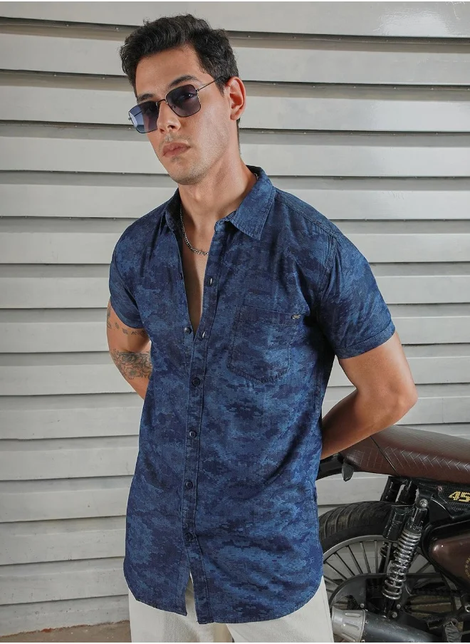 HIGH STAR Men Blue Shirt