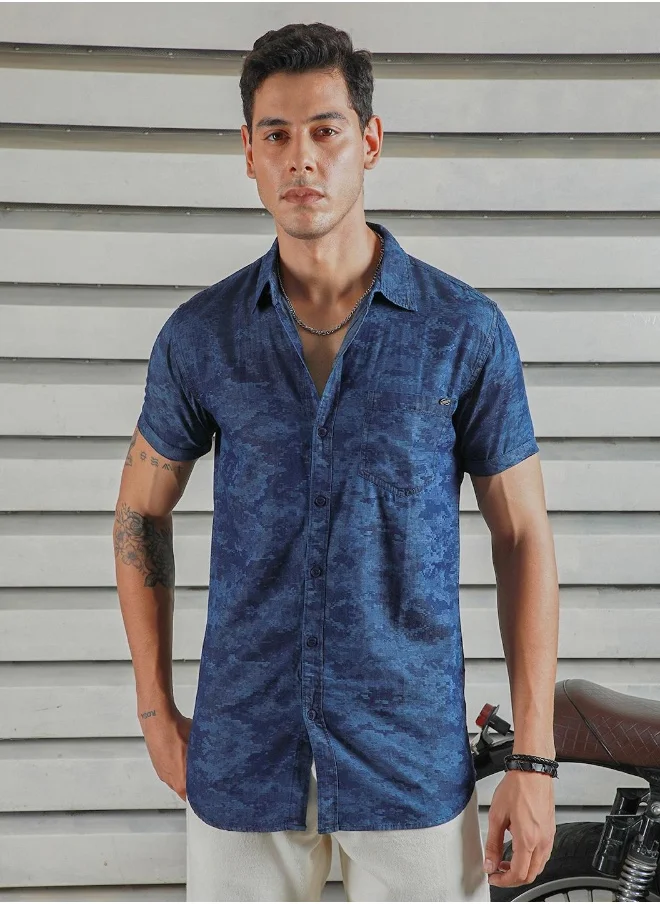 HIGH STAR Men Blue Shirt