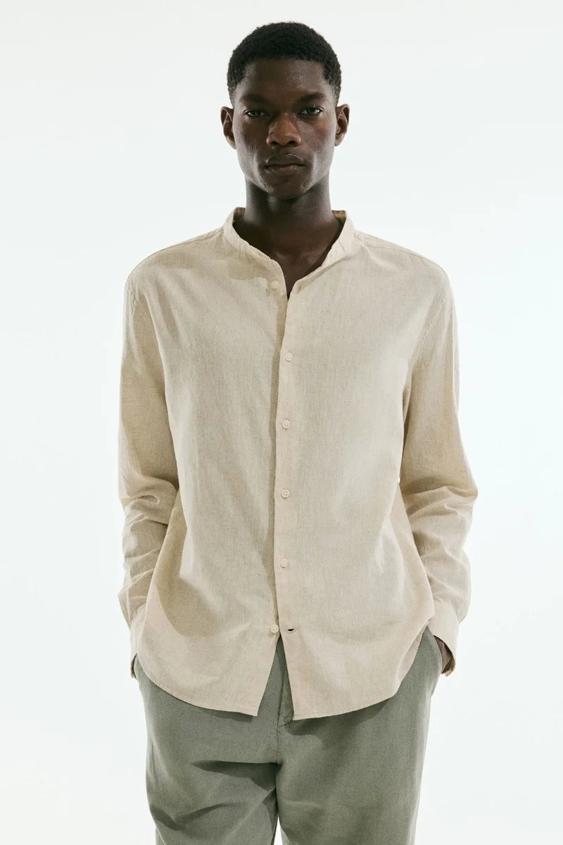 H&M Regular Fit Linen-blend shirt