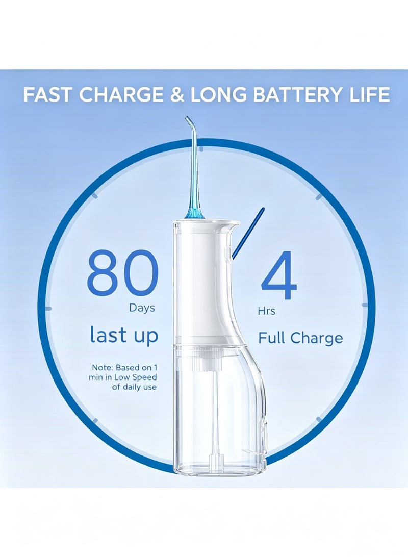 SOOCAS Cordless faucet SOOCAS 240ML professional oral irrigator with 7 modes and 3 nozzles USB-C rechargeable 80 day detachable water tank portable rechargeable tooth cleaner W3 Pro - Image 3
