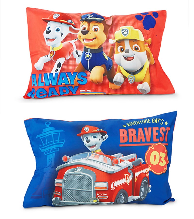 Paw Patrol Calling All Pups 4 Piece Toddler Bedding Set â€“ Includes Comforter, Sheet Set â€“ Fitted + Top Sheet + Reversible Pillowcase for Boys Bed, Blue - Image 4