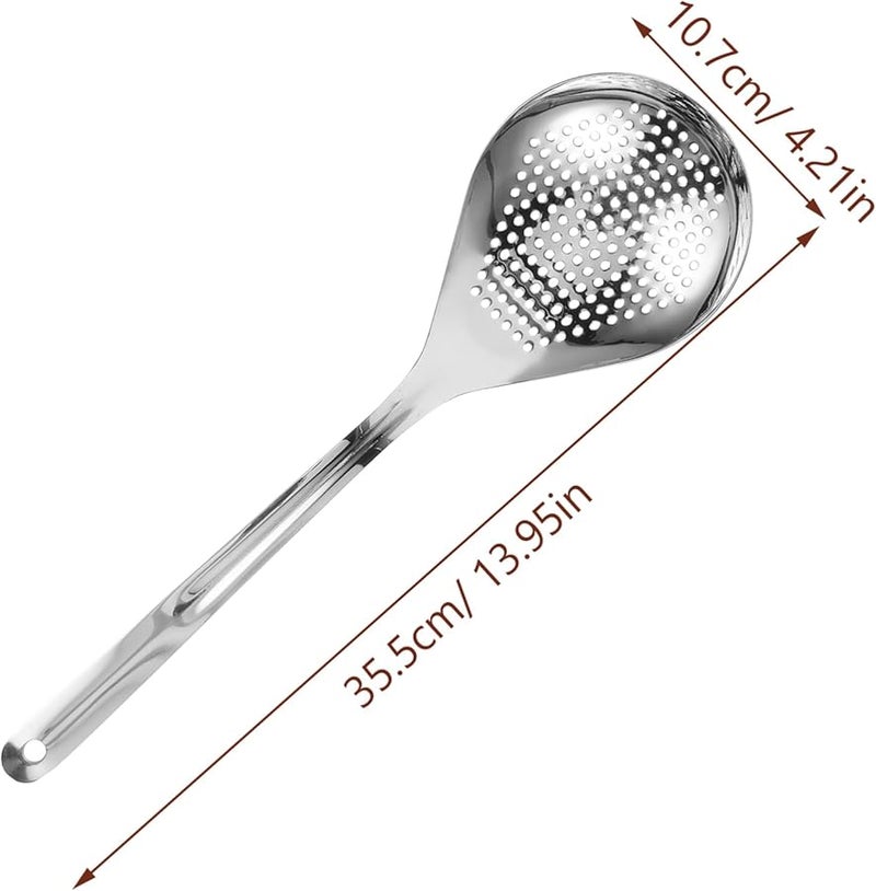 Stainless Steel Colander Ladle Spoon Kitchen Utensil Strainer For Draining Pasta Vegetables - Image 3