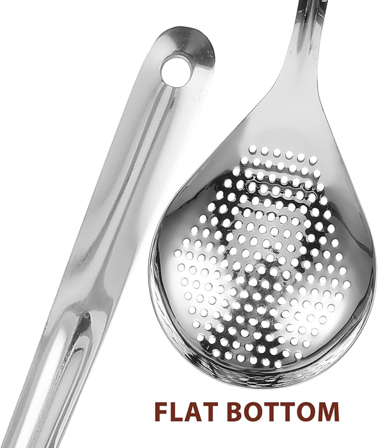 Stainless Steel Colander Ladle Spoon Kitchen Utensil Strainer For Draining Pasta Vegetables - Image 5