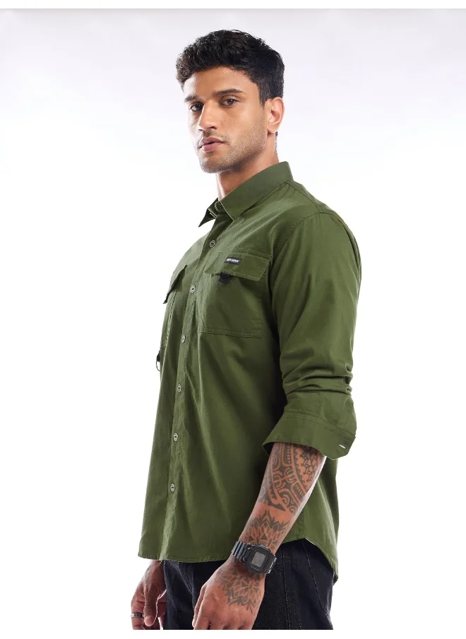 بيونغ Cedar Green Cargo Shirt for Men