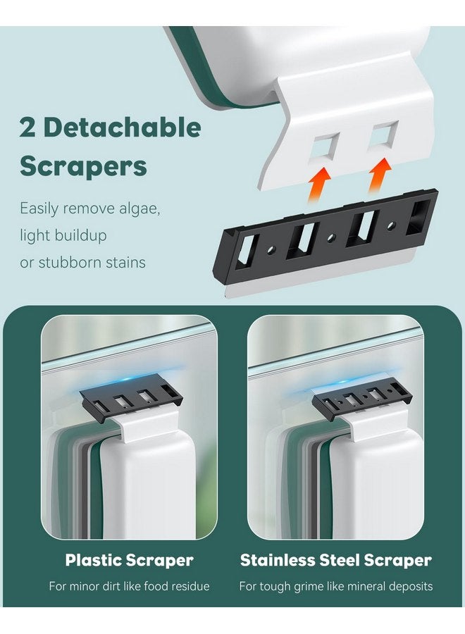 باوفلي منظف حوض السمك المغناطيسي القوي من Pawfly، منظف زجاج حوض السمك مع مكشطتين قابلتين للفصل، أداة تنظيف فرك عائمة لحوض السمك الزجاجي بسمك 1/4 بوصة، مكشطة الطحالب المغناطيسية - Image 3