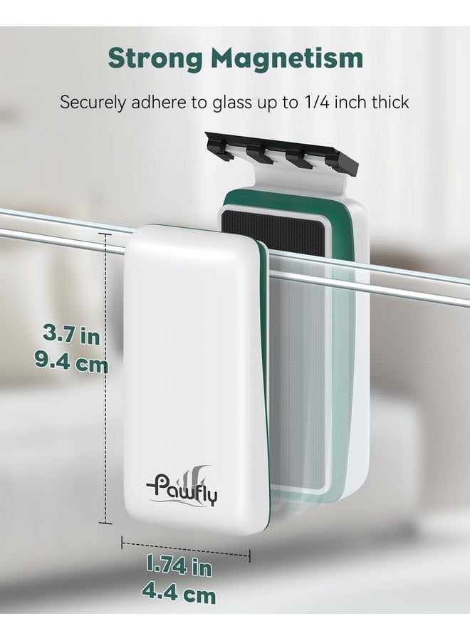 باوفلي منظف حوض السمك المغناطيسي القوي من Pawfly، منظف زجاج حوض السمك مع مكشطتين قابلتين للفصل، أداة تنظيف فرك عائمة لحوض السمك الزجاجي بسمك 1/4 بوصة، مكشطة الطحالب المغناطيسية - Image 2