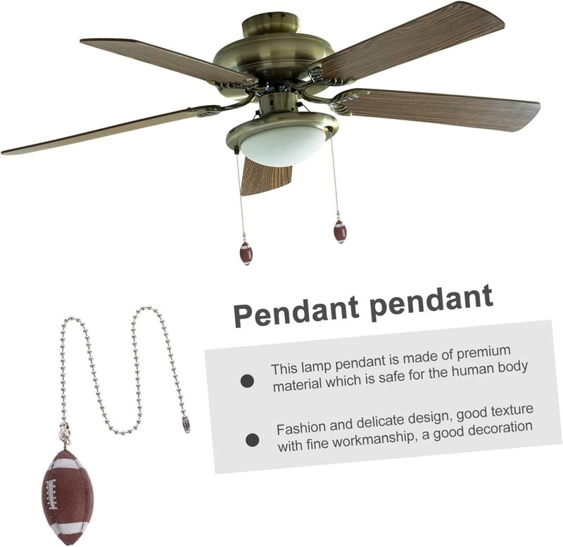 NUOBESTY 2pcs Rugby Pendant Fan Pull Chain Decorative Ceiling Light Pulls for Home Decor Elegant Chandelier Accessories for Projects and Wedding Displays - Image 4