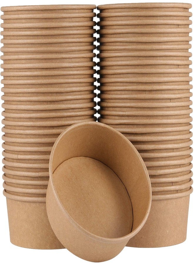 ZEONHAK 96 Pack 25 OZ Kraft Paper Bowls, Disposable Soup Serving Bowls, Paper Ice Cream Cups for Cold or Hot Food, Soup, Ice Cream, Dessert - Image 1