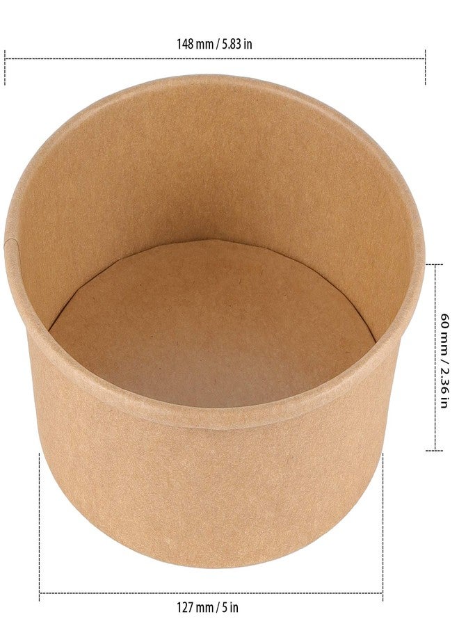 ZEONHAK 96 Pack 25 OZ Kraft Paper Bowls, Disposable Soup Serving Bowls, Paper Ice Cream Cups for Cold or Hot Food, Soup, Ice Cream, Dessert - Image 2