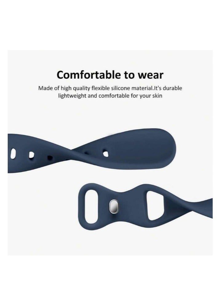 Bands Compatible with Apple Watch Ultra 49mm 45mm 44mm 42mm 41mm 40mm, Replacement Soft Silicone Strap for iWatch Ultra/Ultra 2 Series SE SE2 9 8 7 6 5 4 3 2 1 – Dark Blue - Image 4