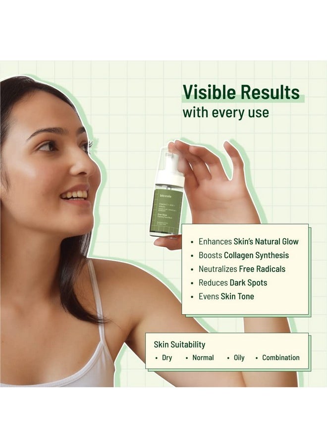 Biocule Ever Glow Foaming Face Wash For Glowing & Even Skin Tone ; With Vitamin C Aha & Arbutin From Kakadu Plum Sugarcane & Bearberry ; For Men & Women ; All Skin Types ; 100% Natural 100 Ml  - Image 4