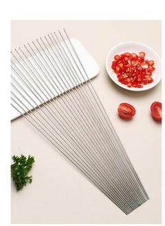Generic 20 pcs Stainless Steel  Round Grilling Skewers Reusable BBQ Sticks  - Image 1