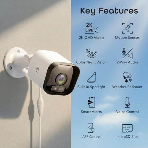 Geeni Hawk 3 4MP Smart Outdoor Security Camera 2K Ultra HD WiFi Surveillance Camera with Color Night Vision 30m Long Range 2Way Audio Motion Detection IP65 Weatherproof - Image 3