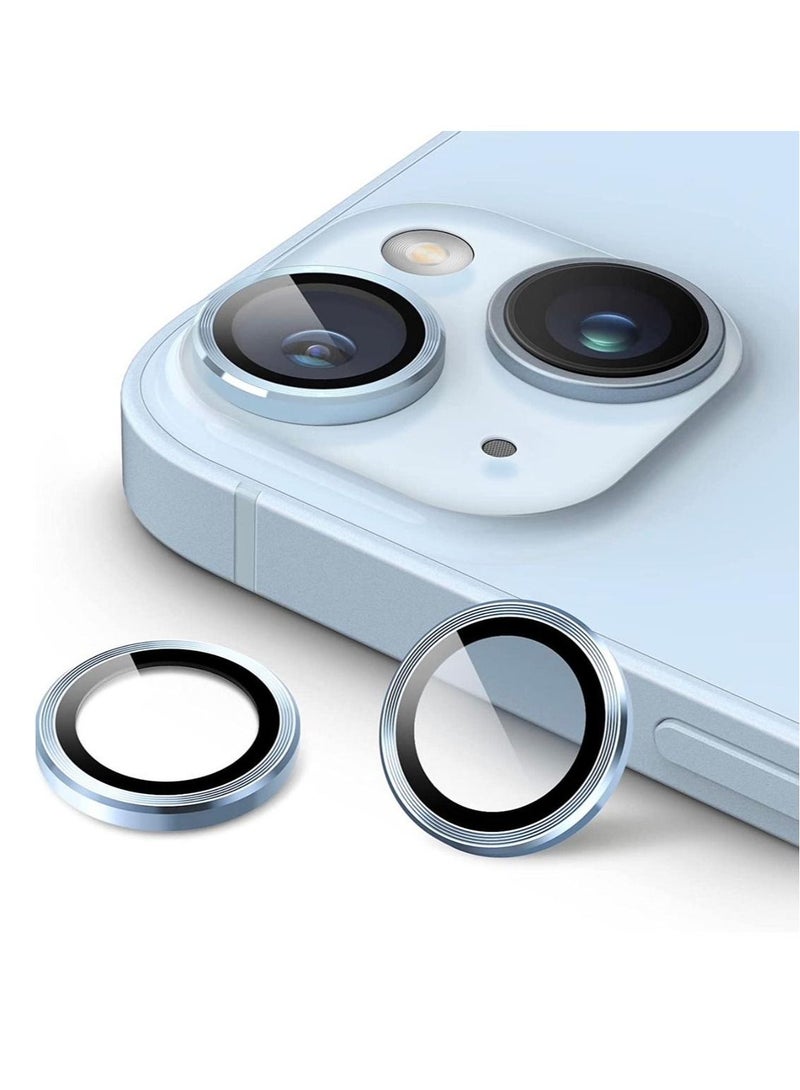 (iPhone14 / 15) Anti-scratch Tempered Glass Camera Cover For iPhone 14 / 14 Plus (Sky Blue) - Image 1