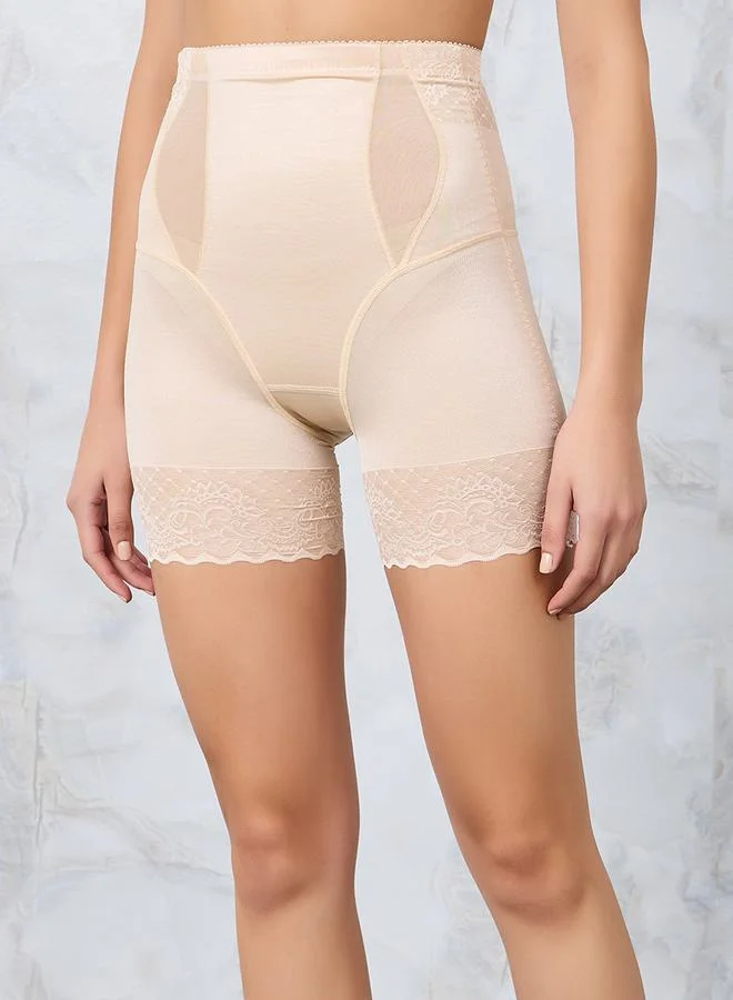 Styli Mesh Detail High Waist Tummy & Thigh Slimmer