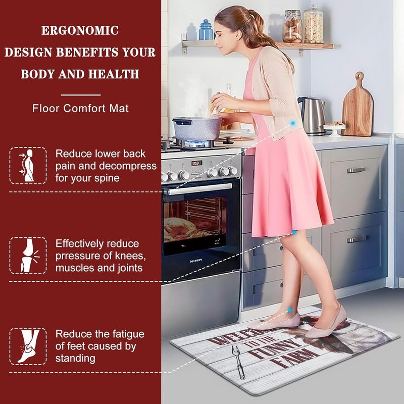 Deoxys Kitchen Rugs Sets 3 Piece with RunnerFarmhouse Kitchen Runner Rugs Non Skid WashableKitchen Rugs and Mats Sets Laundry Room RunnerKitchen Mats for Bathroom Entryway Indoor Door Sink - Image 5