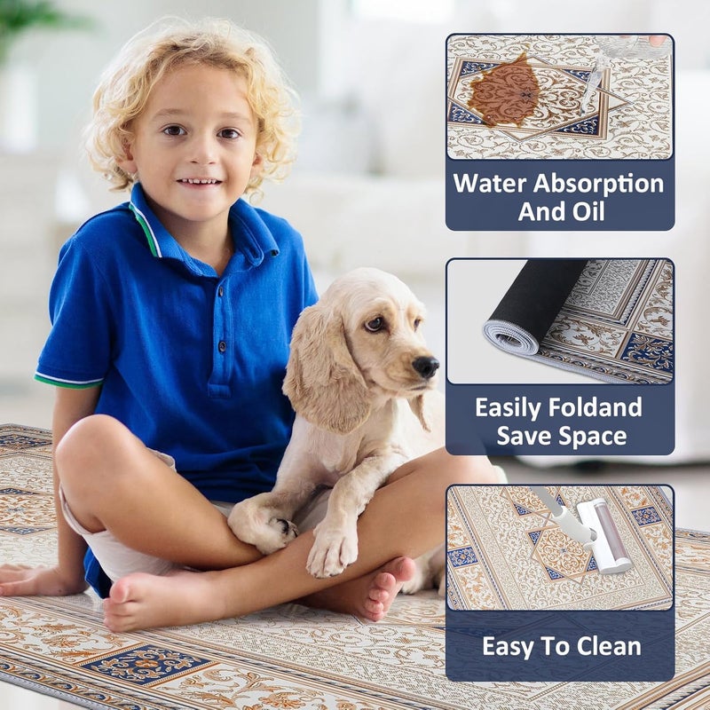 Deoxys Kitchen Rugs Sets 3 Piece with RunnerFarmhouse Kitchen Runner Rugs Non Skid WashableKitchen Rugs and Mats Sets Laundry Room RunnerKitchen Mats for Bathroom Entryway Indoor Door Sink - Image 3