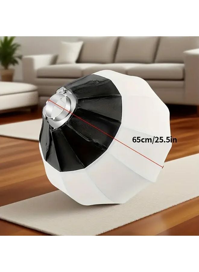 Premium White Heavy Duty Photography Soft Light Ball With Aluminum Base Portable Foldable Fill Light For Studio Video Recording Live Streaming - Image 3