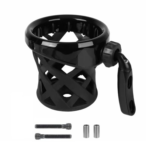 GYMARK Motorcycle Cup Holder Drink Handlebar Cup Holder for Harley Dyna Sportster XL 883 1200 Softail Fat Boy Touring Road King Electra Street Tour Glide Black - Image 1