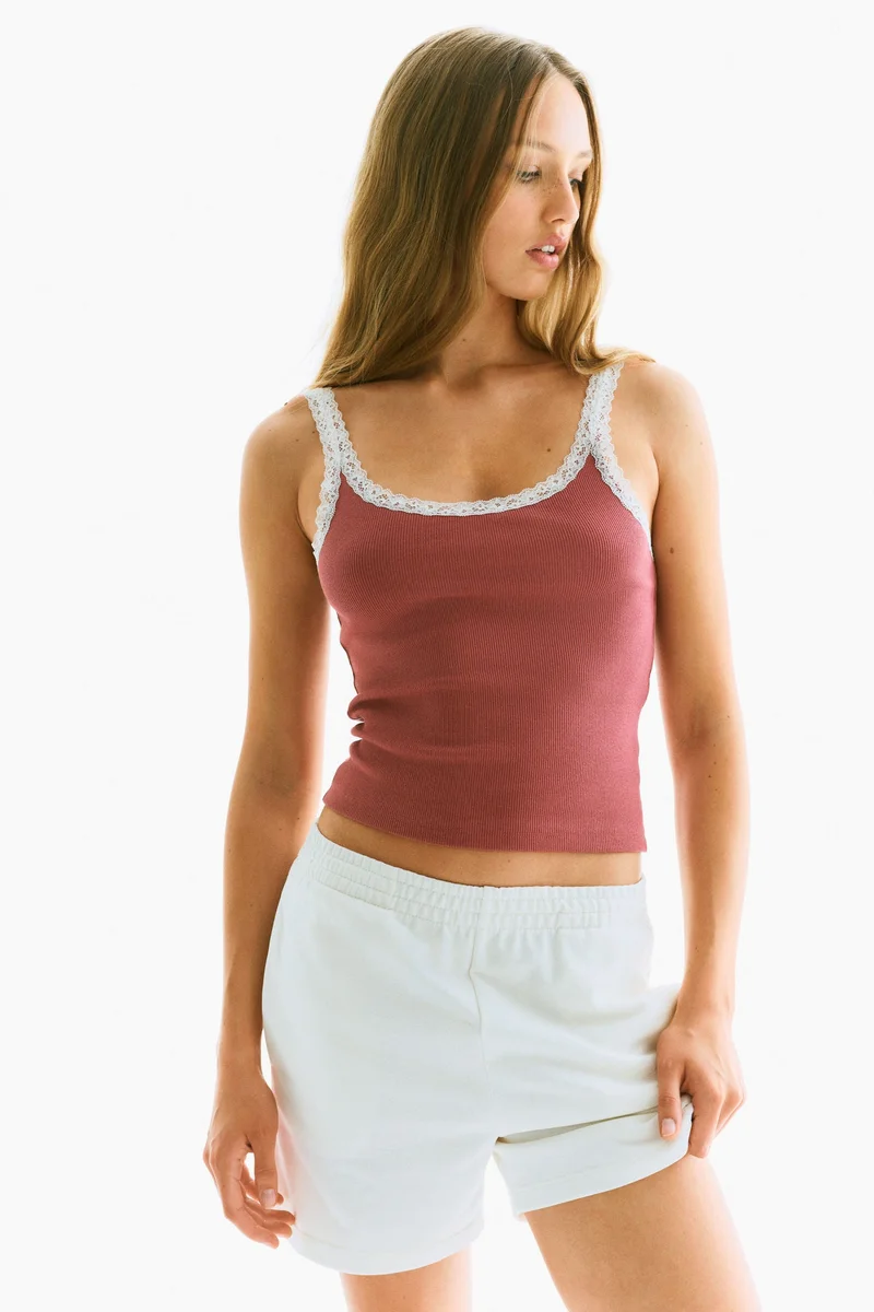 H&M Lace-trimmed vest top