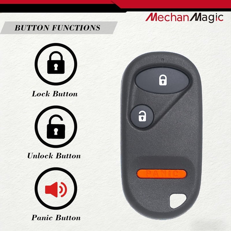MechanMagic Key Fob Remote Replacement Fits for Honda Civic EX LX DX 2001 2002 2003 2004 2005 / Honda Pilot 2003 2004 2005 2006 2007 NHVWB1U523 / NHVWB1U521 Keyless Entry Remote Control 72147-S5A-A01 - Image 4