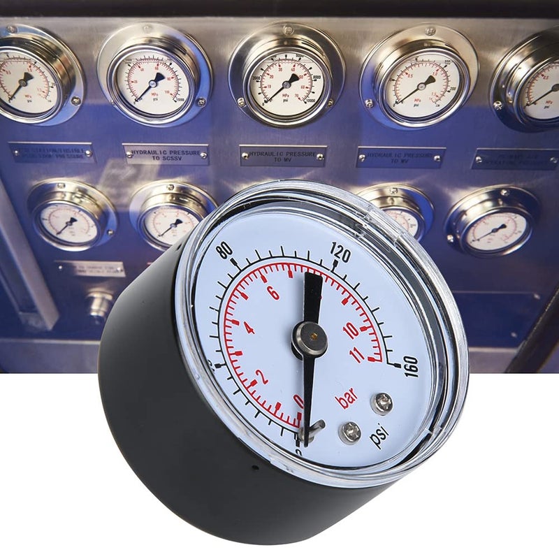 Mechanical Pressure Gauge 0 160psi 0 11bar BSPT Back Connection Durable Metal Case - Image 4