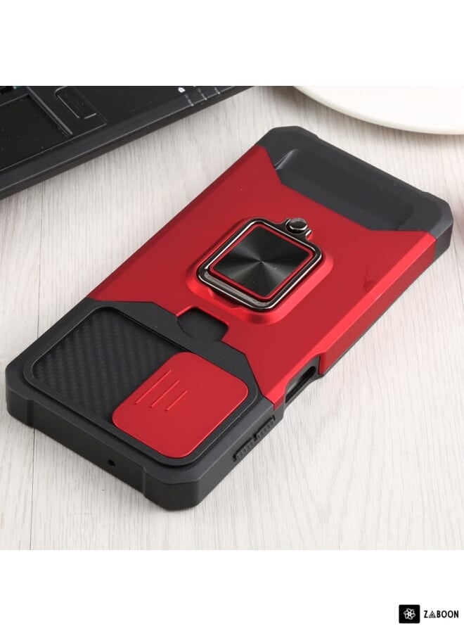 Generic Sliding Camera Cover Design PC + TPU Shockproof  with Ring Holder & Card Slot Protective Case Cover For Samsung Galaxy A13  - Image 4