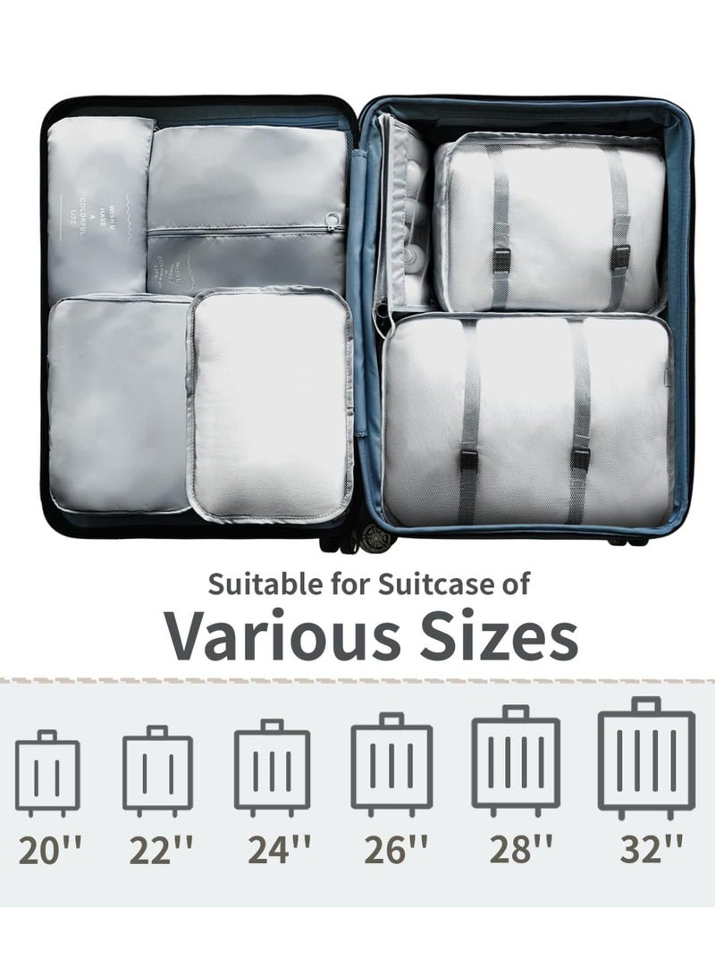 JOYYE 9pcs Packing Cubes for Suitcase Luggage, Travel Luggage Packing Organizer Set, Travel Essentials for Carry on, Storage Bags for Clothes Shoes Toiletry Makeup (Grey) - Image 2