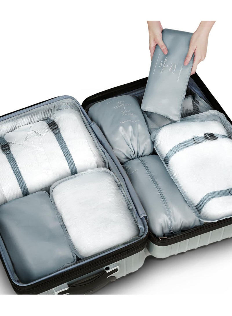 JOYYE 9pcs Packing Cubes for Suitcase Luggage, Travel Luggage Packing Organizer Set, Travel Essentials for Carry on, Storage Bags for Clothes Shoes Toiletry Makeup (Grey) - Image 5
