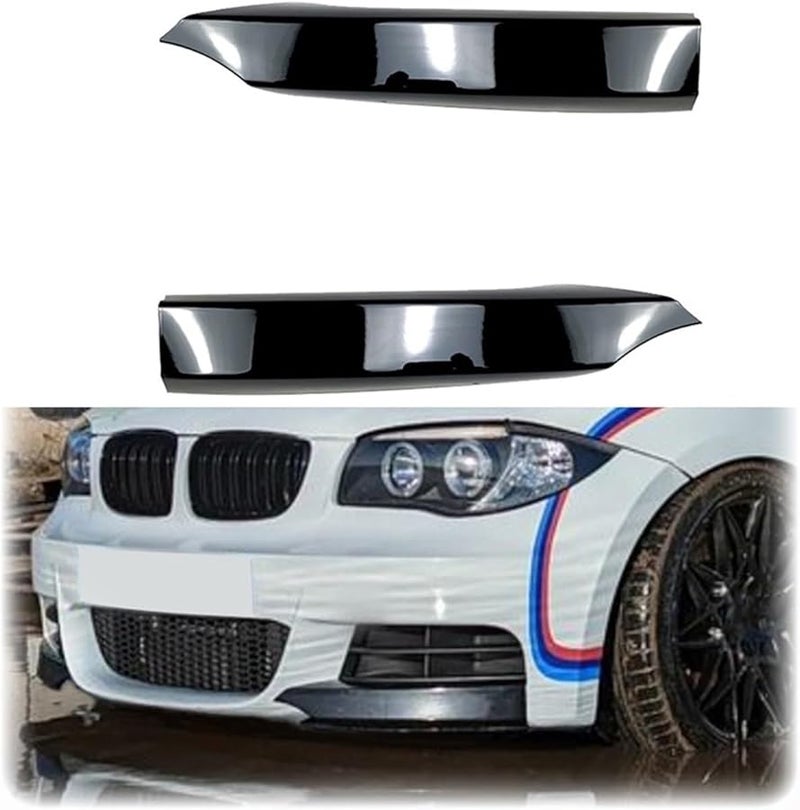 BMW 1 Series E82 E88 Front Bumper Lip Spoiler Gloss Black Carbon Fiber 2008 2013 - Image 3