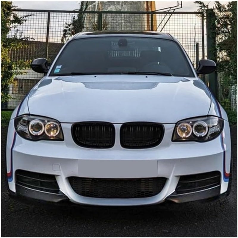 BMW 1 Series E82 E88 Front Bumper Lip Spoiler Gloss Black Carbon Fiber 2008 2013 - Image 5