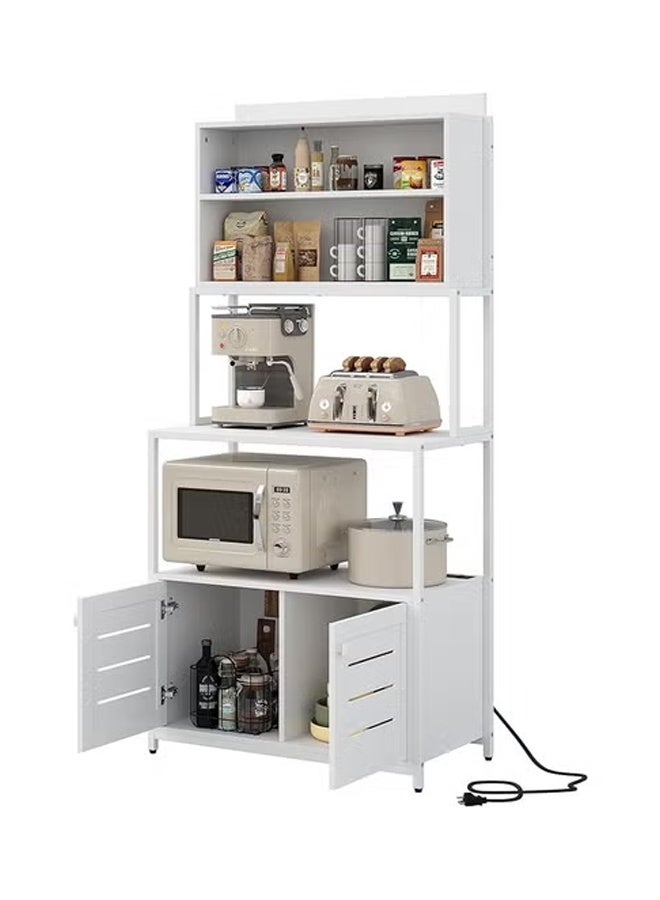 KLNAMAEAAN Multilayer Kitchen Bakers Rack with Cabinet Microwave Oven Stand and Utility Storage Shelf for Home Use - Image 4